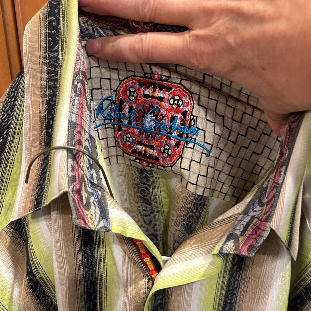 Robert Graham Vibrant Striped Shirt with Embroidered Collar